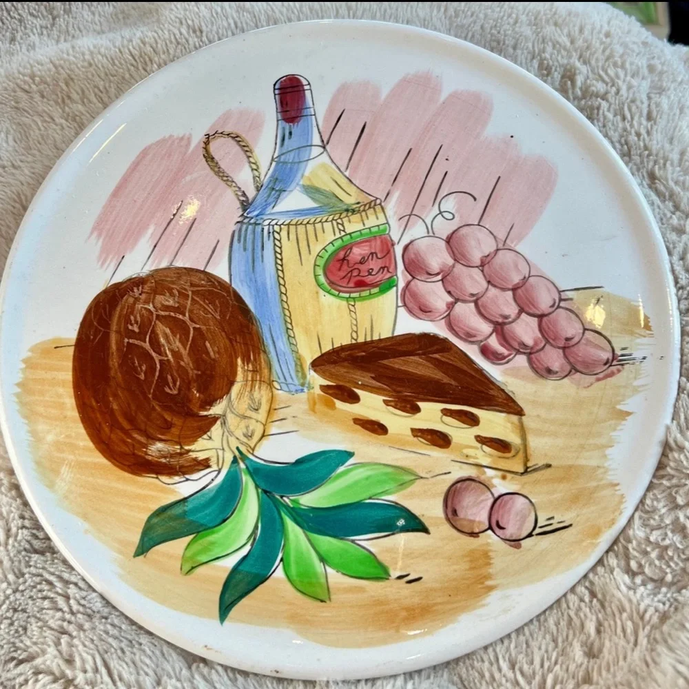 Eagle Brand Ironstone Ware Hand‎ Painted Fruit/Wine Serving Plate